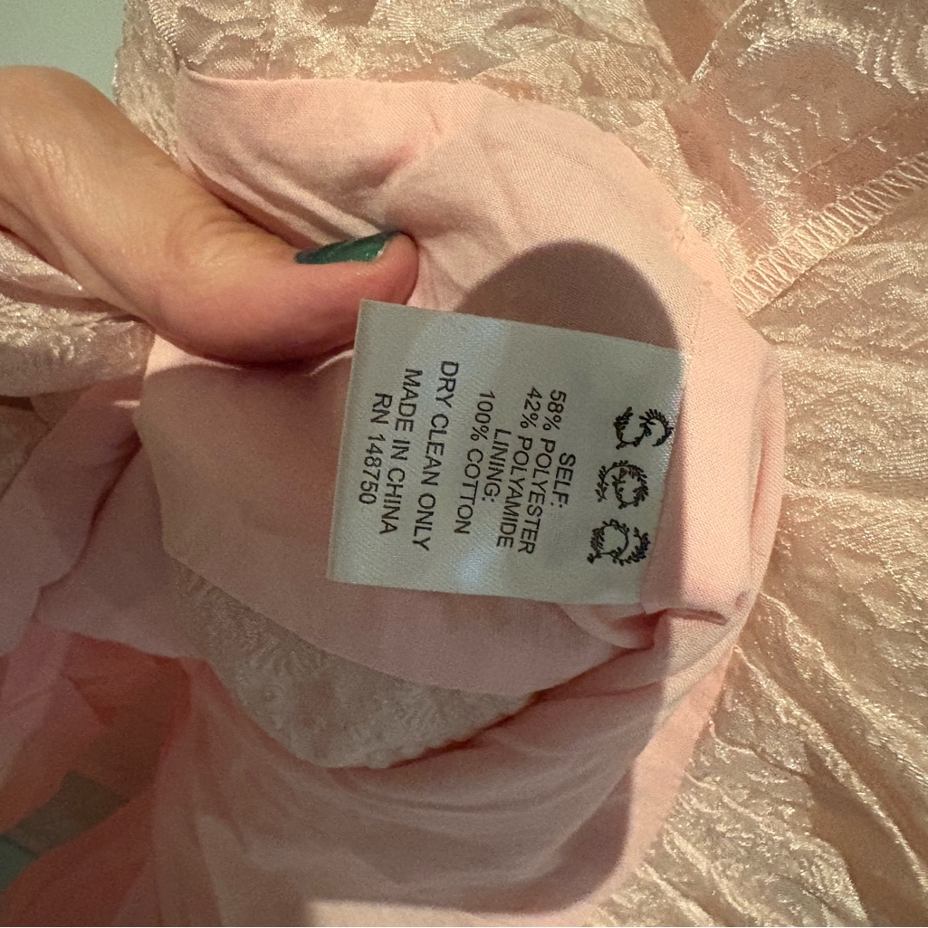 Sea New York Pink Florence Textured V-Neck Ruffle Blouse Size 16 — image 8 of 8